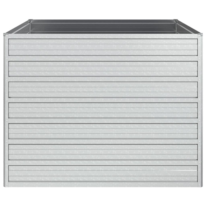 Strat Înălțat De Grădină Argintiu 100X100X77Cm Oțel Galvanizat