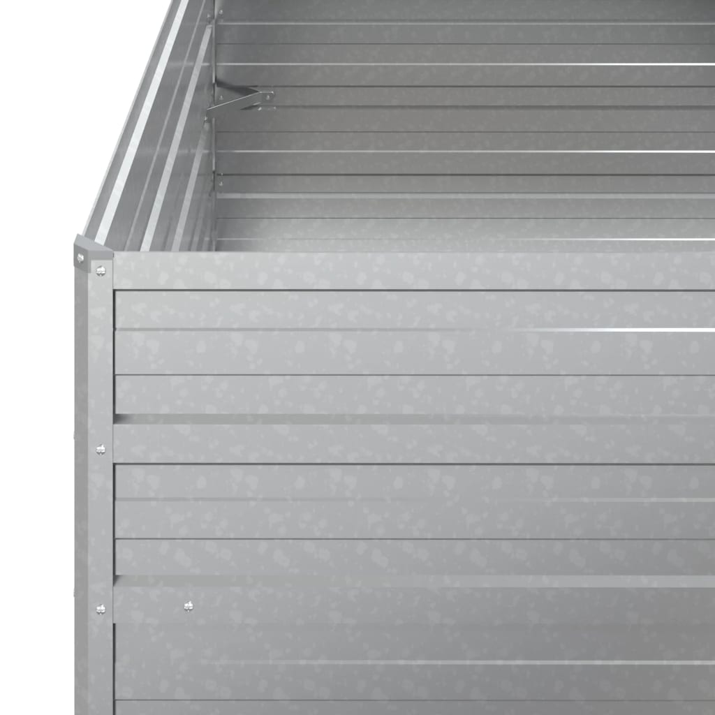 Strat Înălțat De Grădină Argintiu 100X100X77Cm Oțel Galvanizat