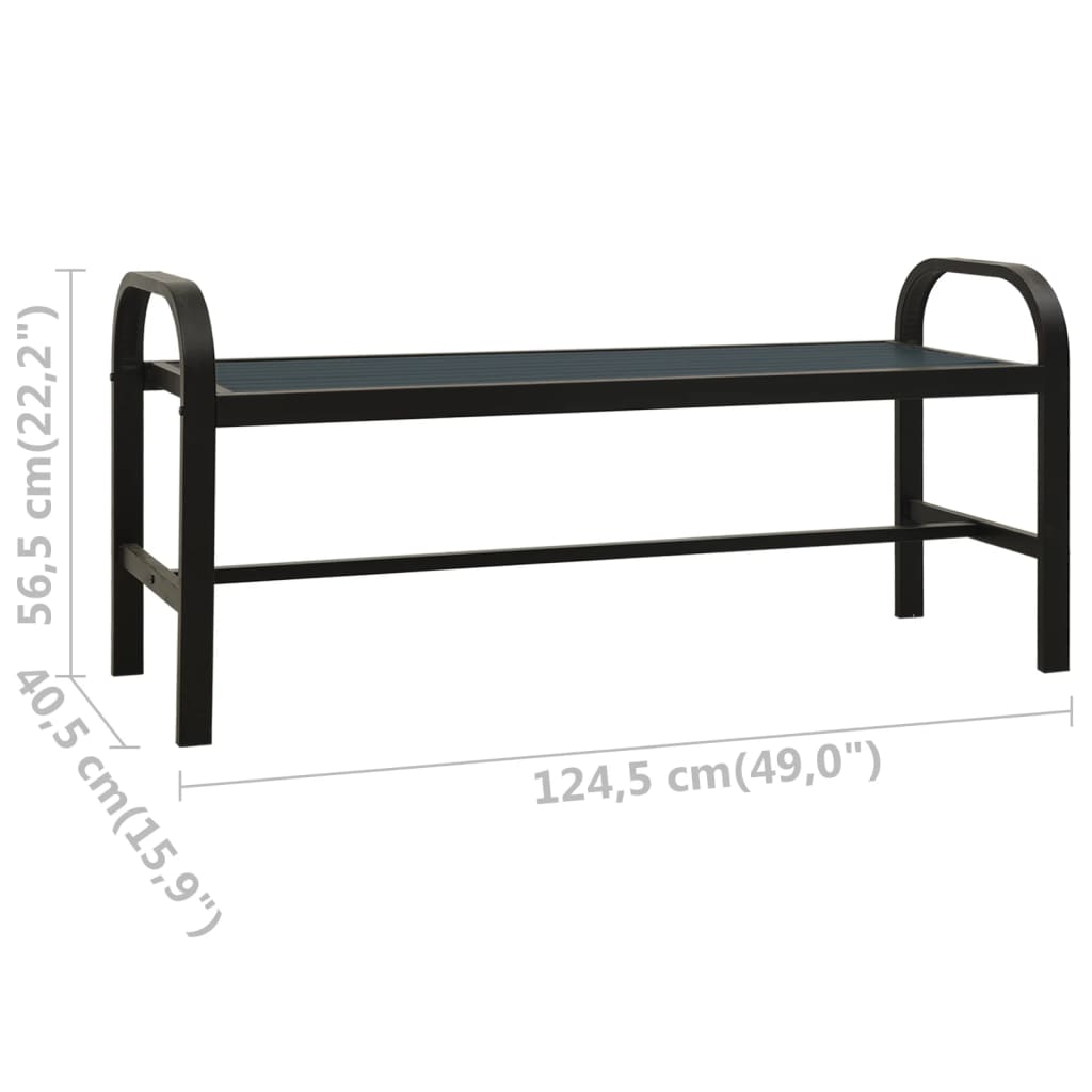Bancă De Grădină, , 124,5 Cm, Oțel Și Wpc