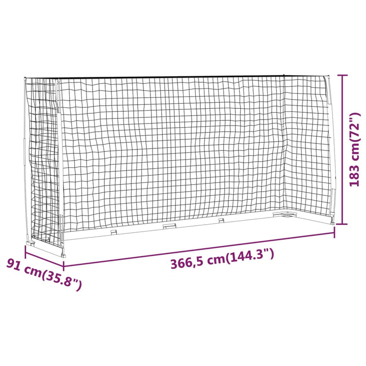 Poartă De Fotbal, 366,5X91X183 Cm, Oțel