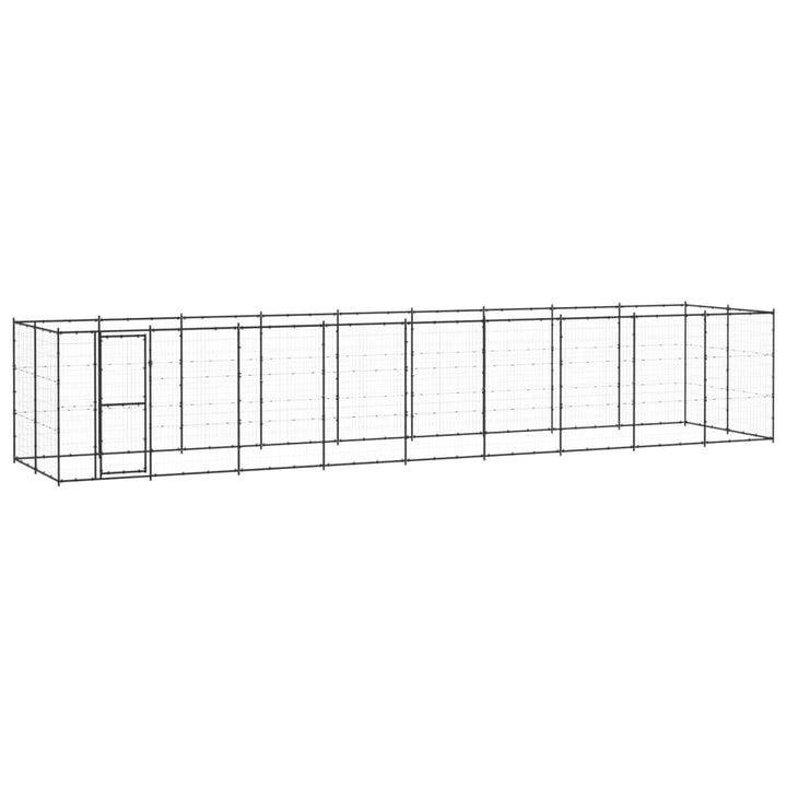 Vixl Padoc Pentru Câini De Exterior Cu Acoperiș, 16,94 M², Oțel