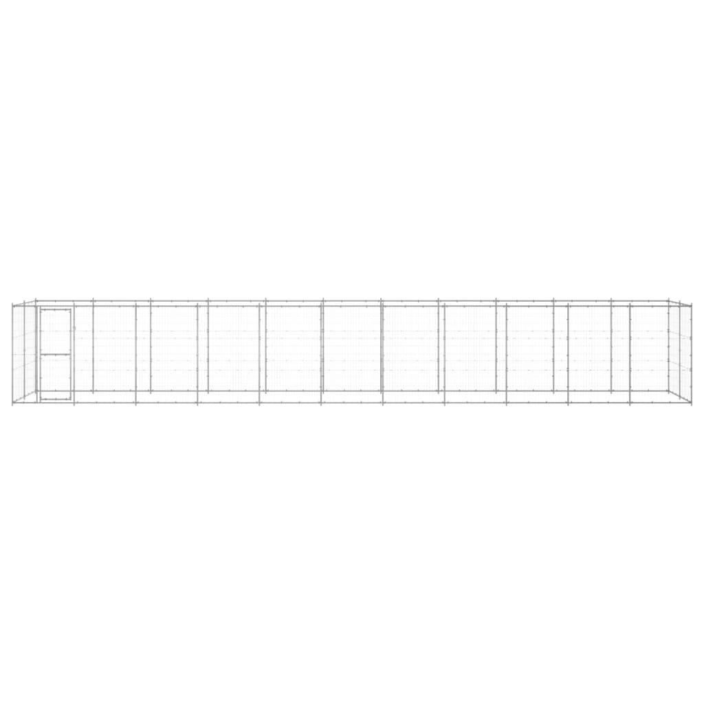 Vixl Padoc Pentru Câini De Exterior Cu Acoperiș, 16,94 M², Oțel