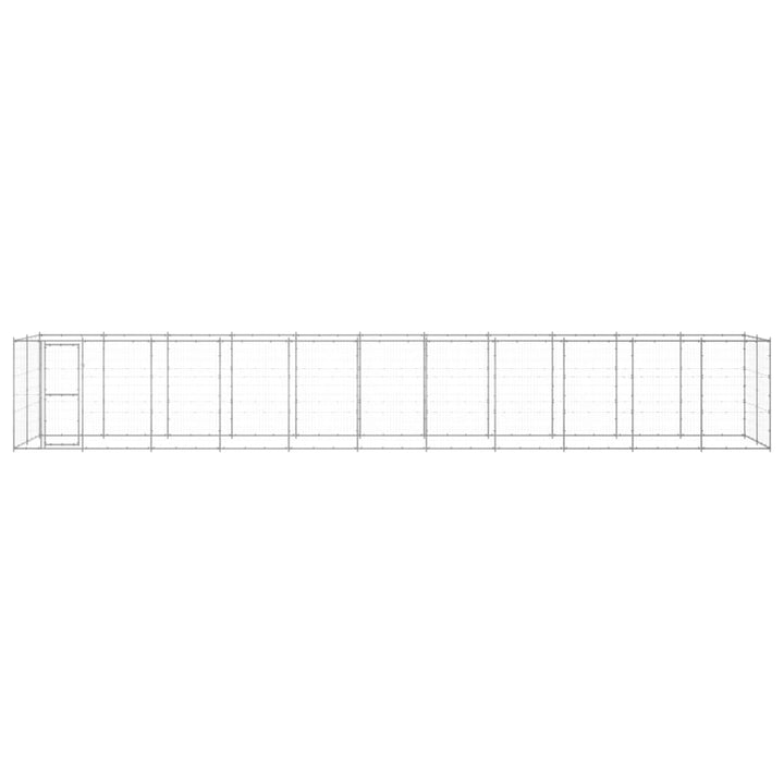 Vixl Padoc Pentru Câini De Exterior Cu Acoperiș, 16,94 M², Oțel
