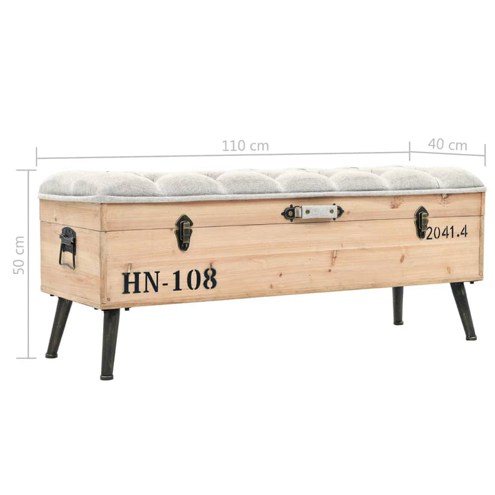 Bancă De Depozitare, 110 Cm, Lemn Masiv De Brad