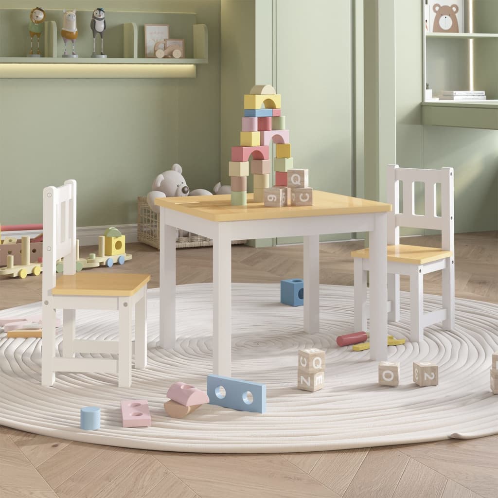 Set Masă&Scaune Pentru Copii, 4 Piese, , Mdf
