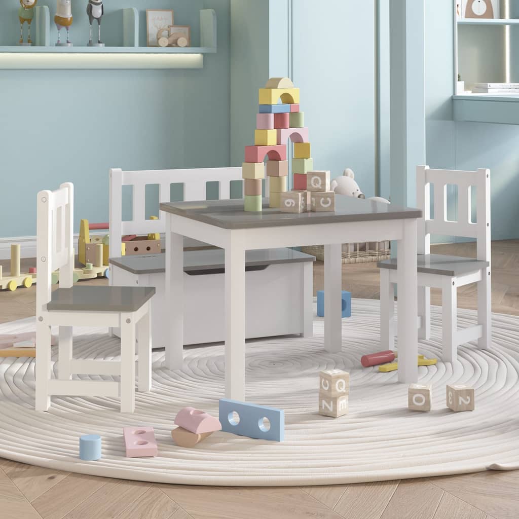 Set Masă&Scaune Pentru Copii, 4 Piese, , Mdf