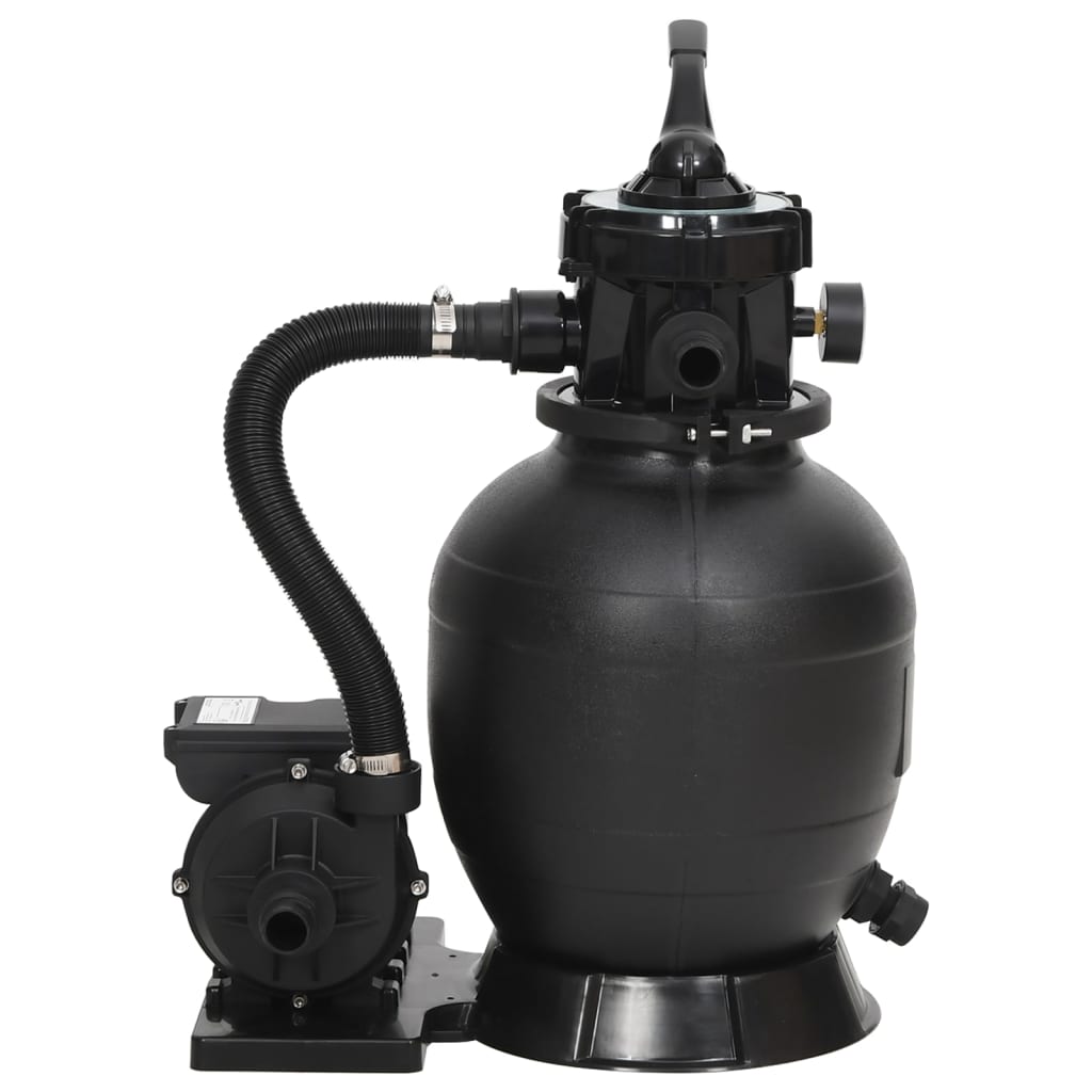 Filtru De Nisip Pentru Piscină Cu Supapă Cu 6 Căi, Negru