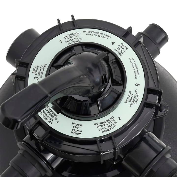 Filtru De Nisip Pentru Piscină Cu Supapă Cu 6 Căi, Negru
