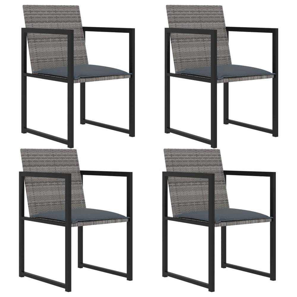 Set Mobilier De Exterior Cu Perne, 5 Piese, Gri, Poliratan