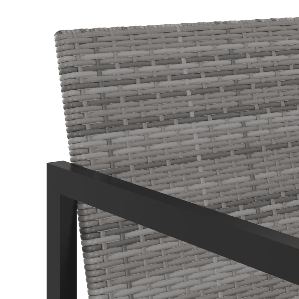 Set Mobilier De Exterior Cu Perne, 5 Piese, Gri, Poliratan