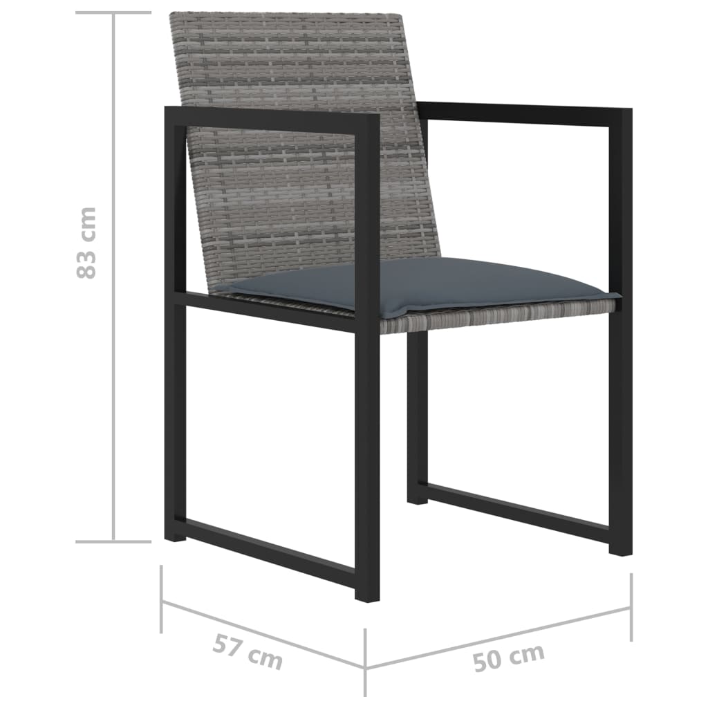 Set Mobilier De Exterior Cu Perne, 5 Piese, Gri, Poliratan