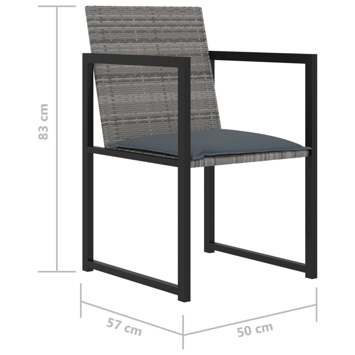 Set Mobilier De Exterior Cu Perne, 5 Piese, Gri, Poliratan