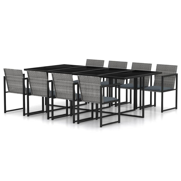 Set Mobilier De Exterior Cu Perne, 5 Piese, Gri, Poliratan