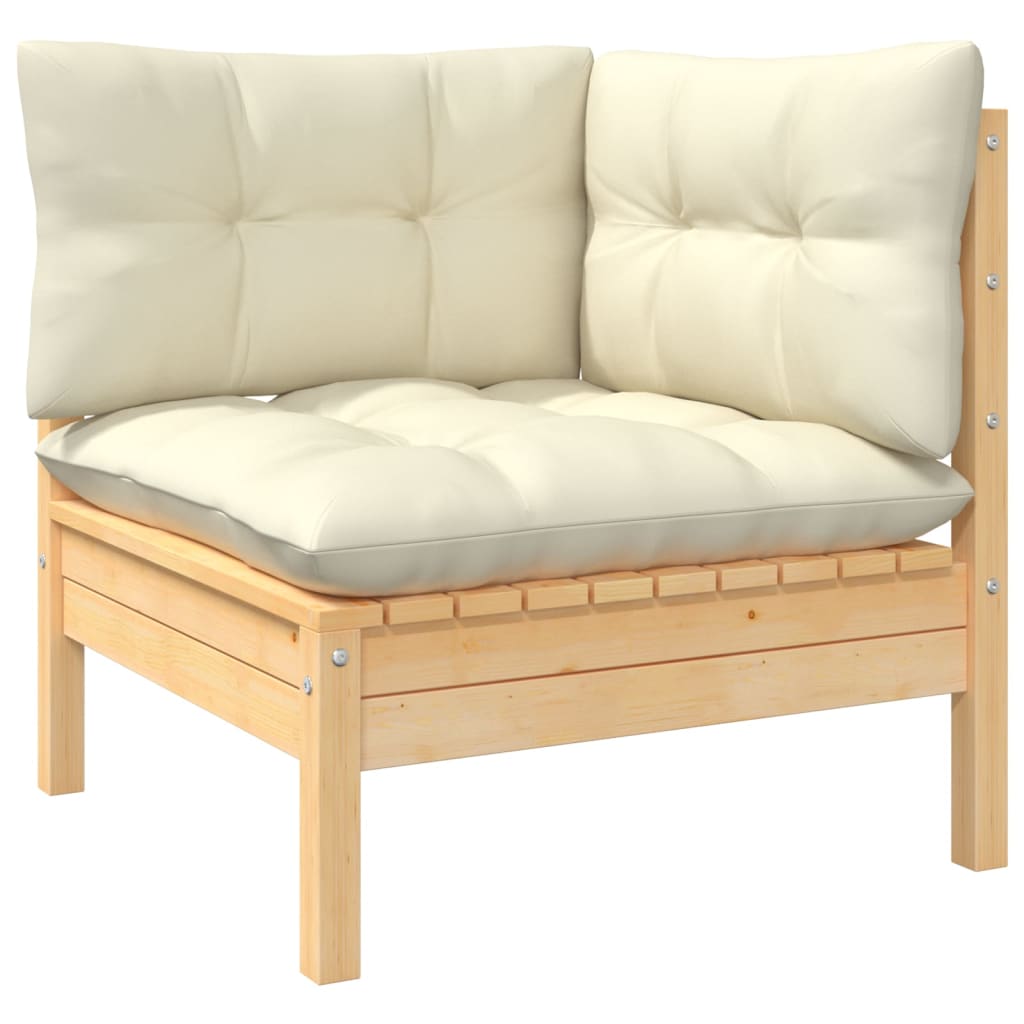 Set Mobilier Grădină Cu Perne, 3 Piese, , Lemn Masiv Pin