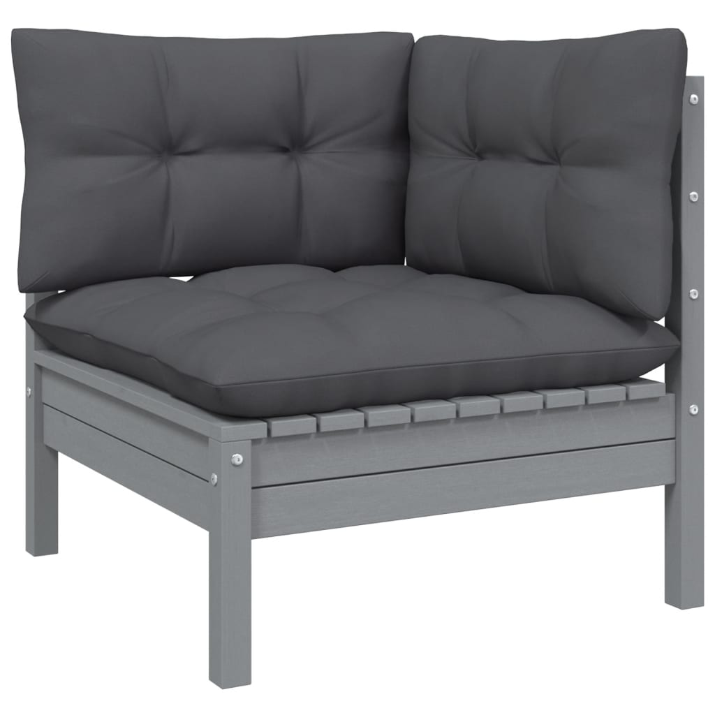 Set Mobilier Grădină Cu Perne, 3 Piese, , Lemn Masiv Pin