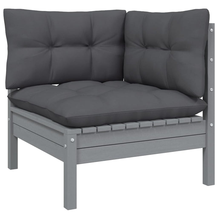 Set Mobilier Grădină Cu Perne, 3 Piese, , Lemn Masiv Pin