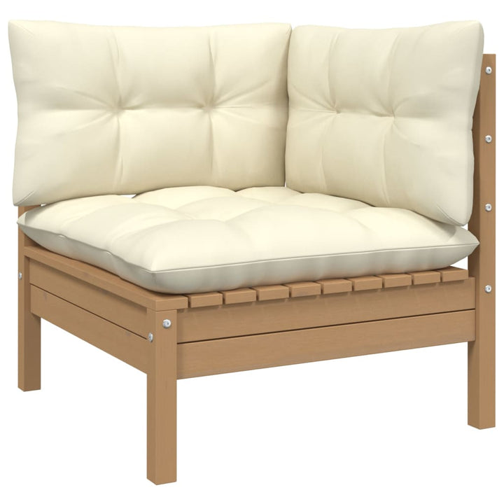 Set Mobilier Grădină Cu Perne, 3 Piese, , Lemn Masiv Pin