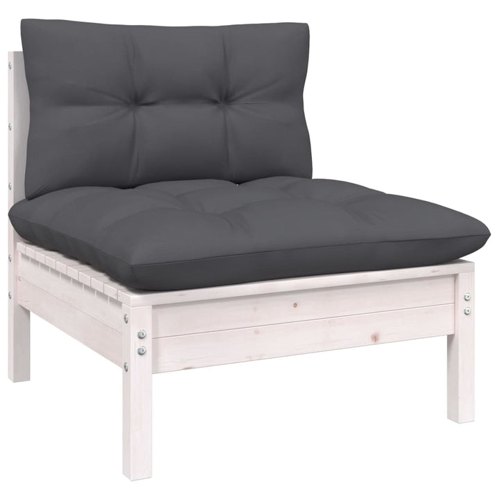 Set Mobilier Grădină Cu Perne, 3 Piese, , Lemn Masiv Pin