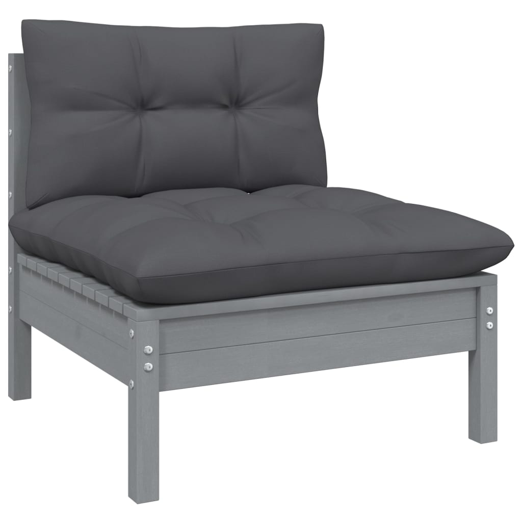 Set Mobilier Grădină Cu Perne, 3 Piese, , Lemn Masiv Pin