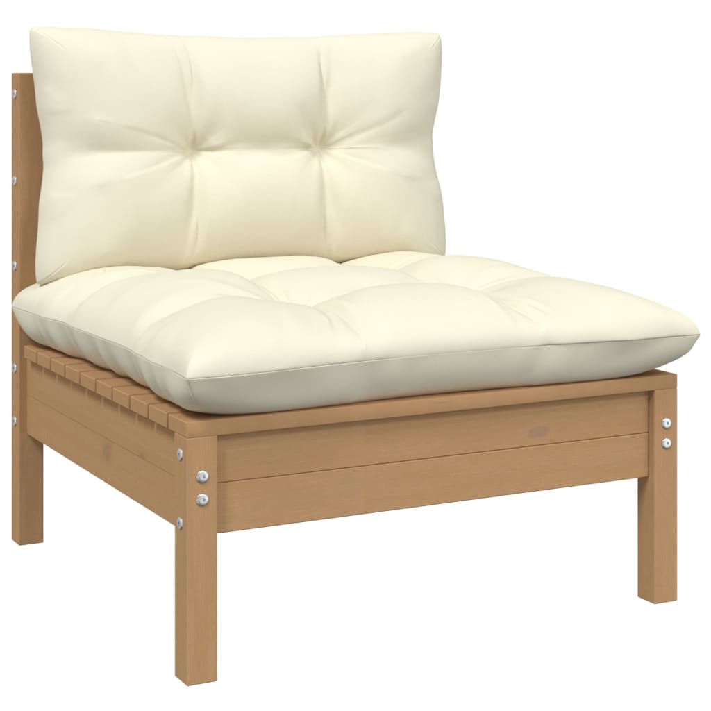 Set Mobilier Grădină Cu Perne, 3 Piese, , Lemn Masiv Pin