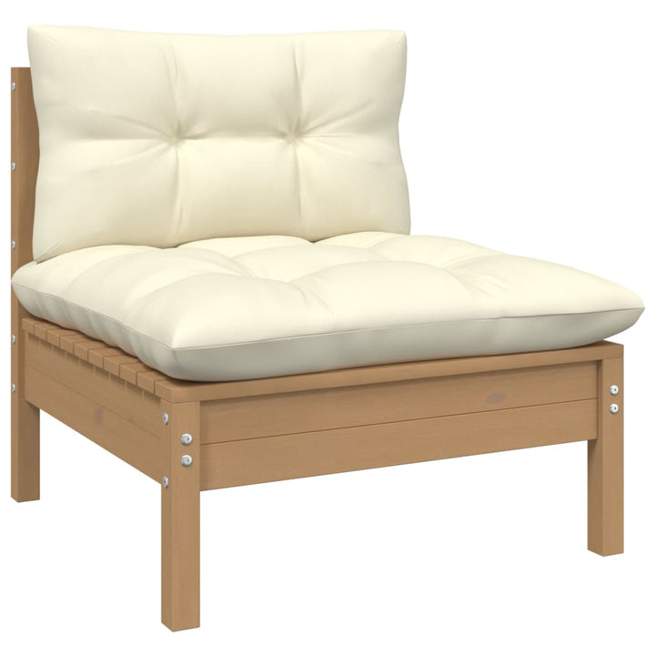 Set Mobilier Grădină Cu Perne, 3 Piese, , Lemn Masiv Pin