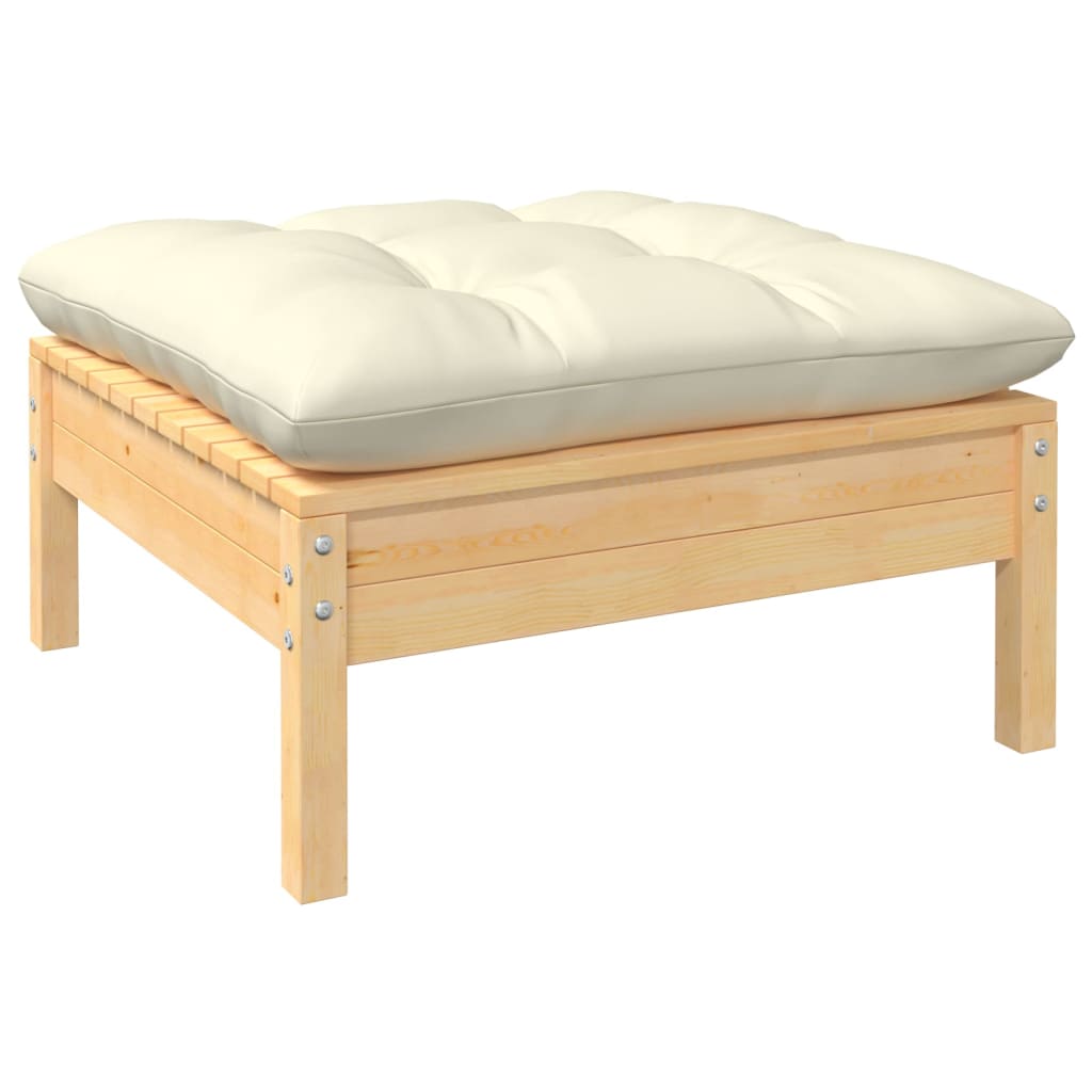 Set Mobilier Grădină Cu Perne, 3 Piese, , Lemn Masiv Pin
