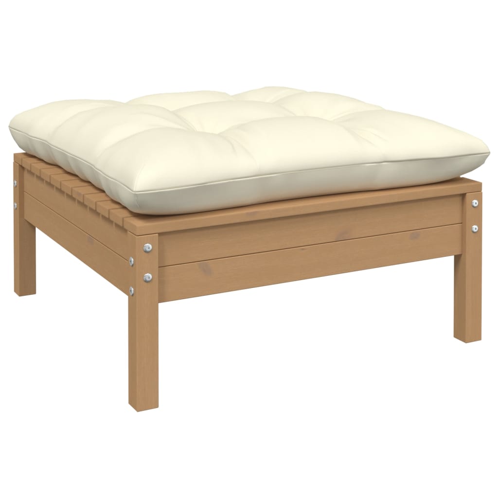 Set Mobilier Grădină Cu Perne, 3 Piese, , Lemn Masiv Pin