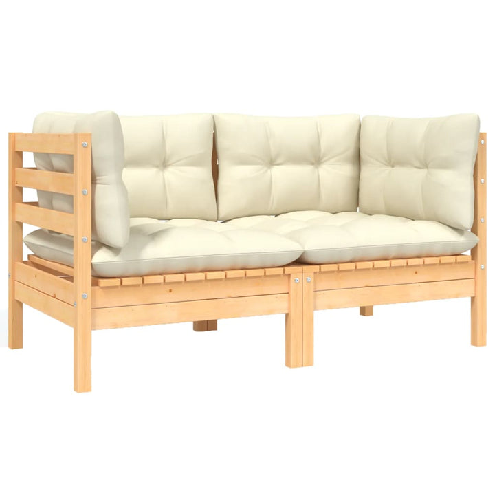 Set Mobilier Grădină Cu Perne, 3 Piese, , Lemn Masiv Pin