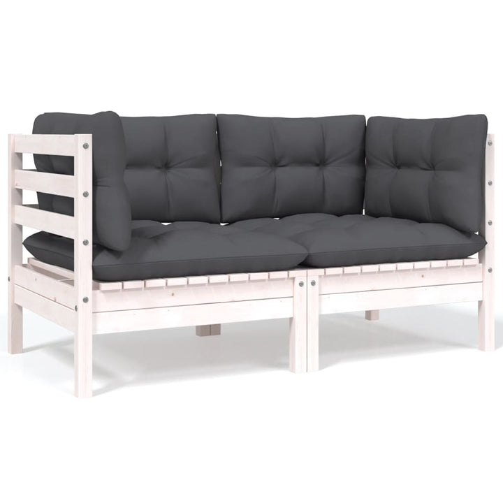 Set Mobilier Grădină Cu Perne, 3 Piese, , Lemn Masiv Pin