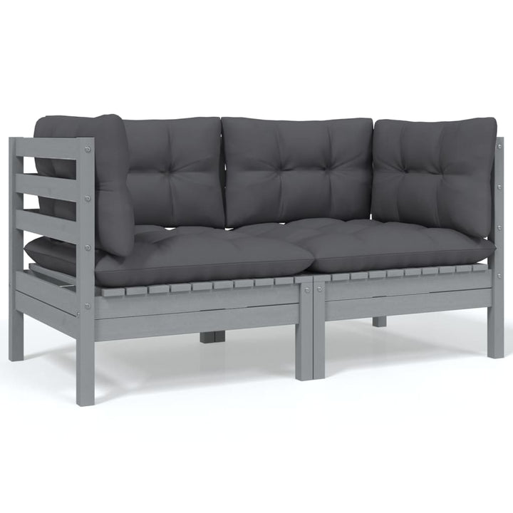 Set Mobilier Grădină Cu Perne, 3 Piese, , Lemn Masiv Pin