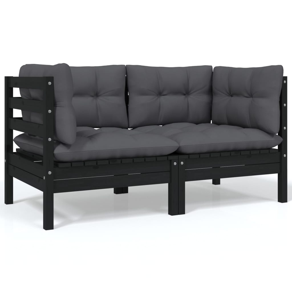 Set Mobilier Grădină Cu Perne, 3 Piese, , Lemn Masiv Pin