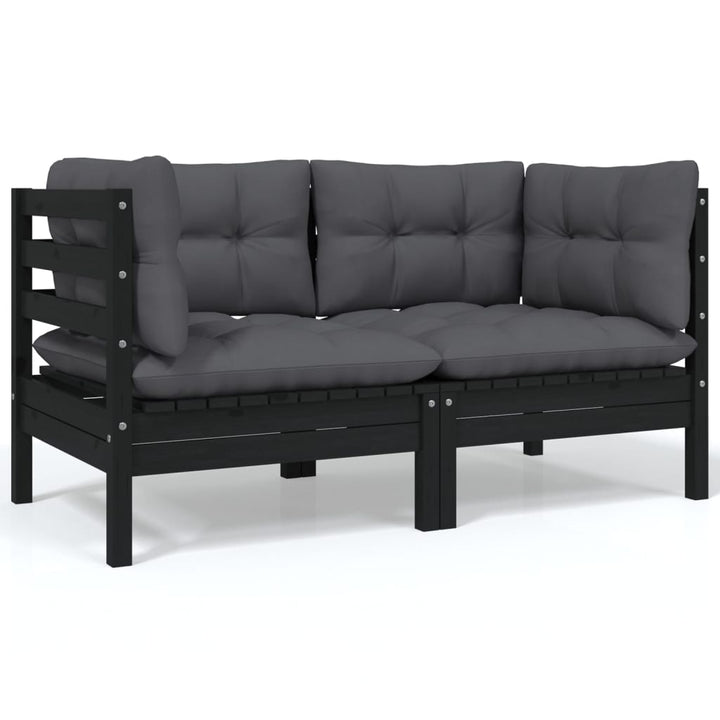 Set Mobilier Grădină Cu Perne, 3 Piese, , Lemn Masiv Pin