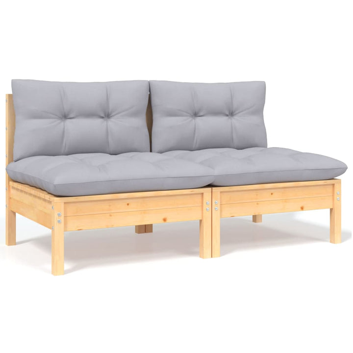 Set Mobilier Grădină Cu Perne, 3 Piese, , Lemn Masiv Pin