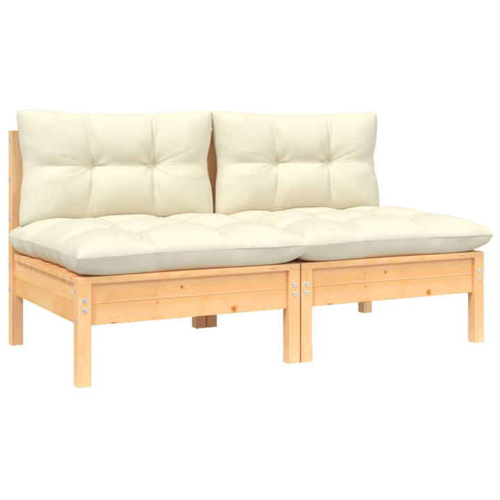 Set Mobilier Grădină Cu Perne, 3 Piese, , Lemn Masiv Pin