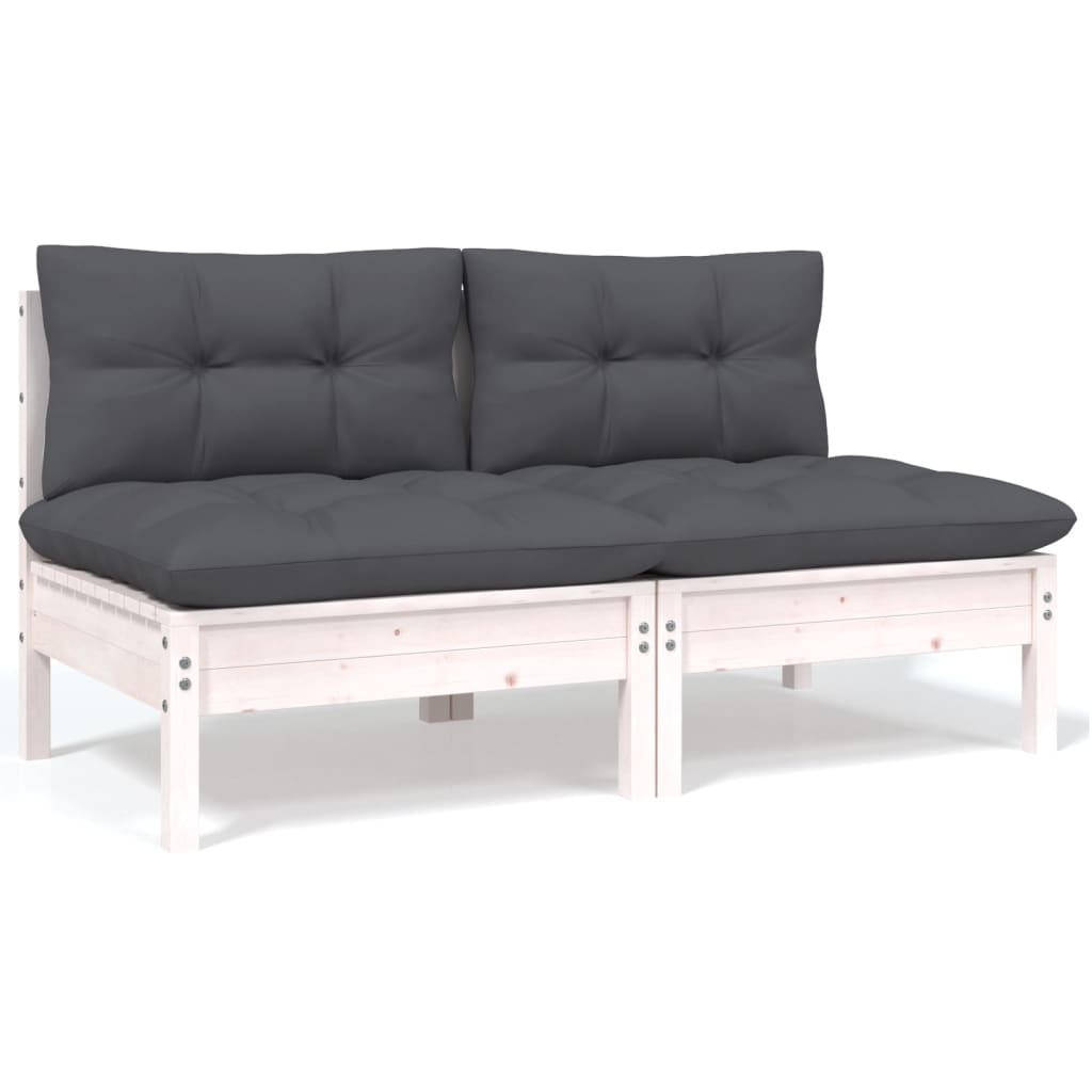 Set Mobilier Grădină Cu Perne, 3 Piese, , Lemn Masiv Pin
