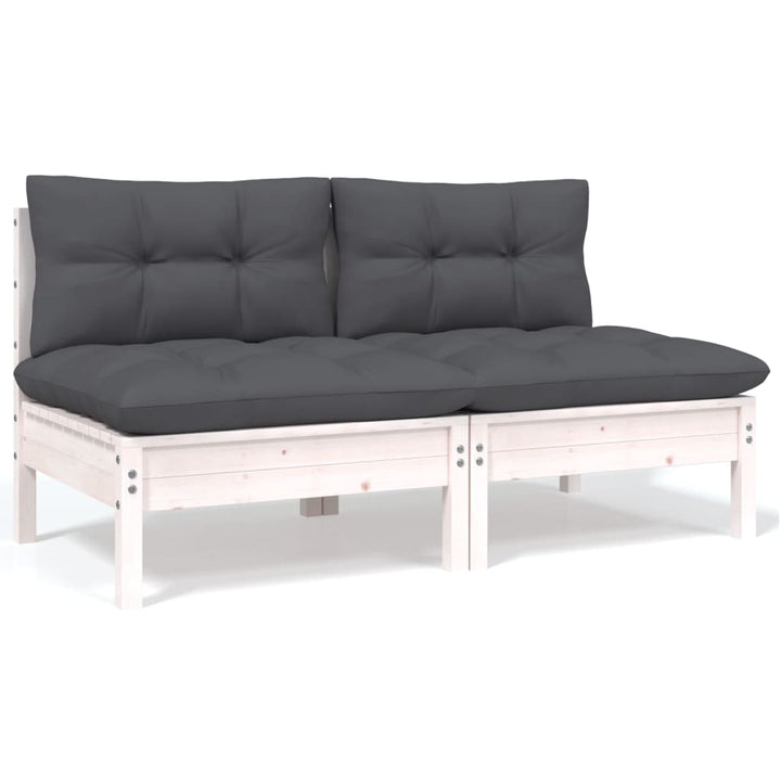 Set Mobilier Grădină Cu Perne, 3 Piese, , Lemn Masiv Pin