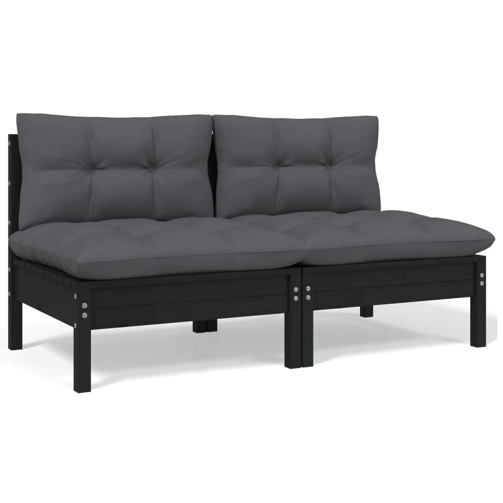 Set Mobilier Grădină Cu Perne, 3 Piese, , Lemn Masiv Pin