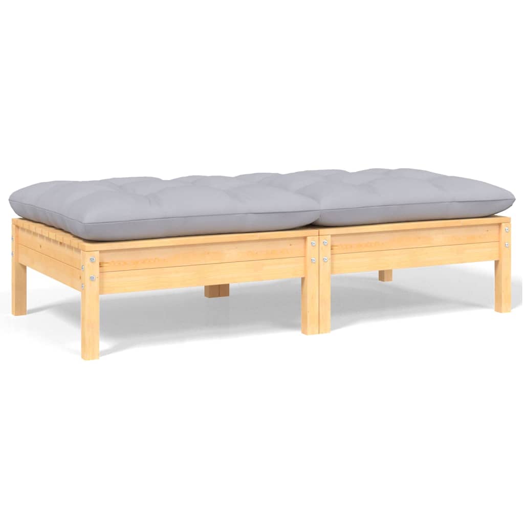 Set Mobilier Grădină Cu Perne, 3 Piese, , Lemn Masiv Pin
