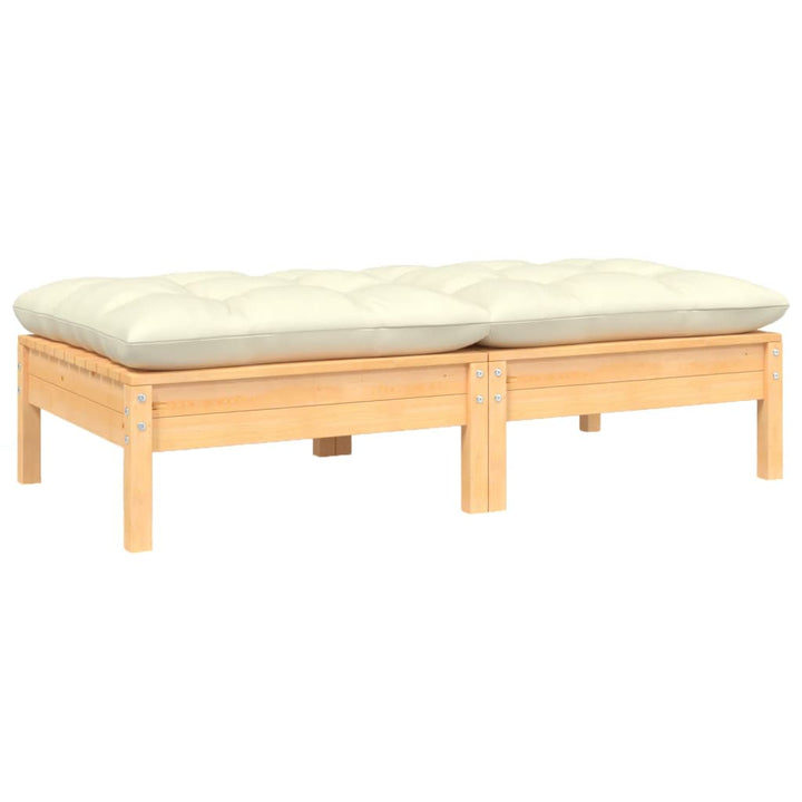 Set Mobilier Grădină Cu Perne, 3 Piese, , Lemn Masiv Pin