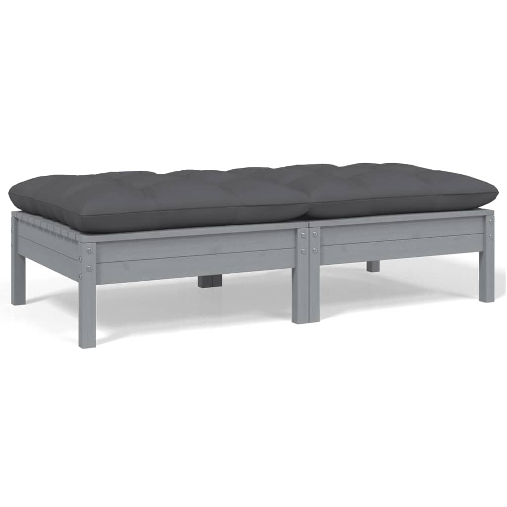 Set Mobilier Grădină Cu Perne, 3 Piese, , Lemn Masiv Pin