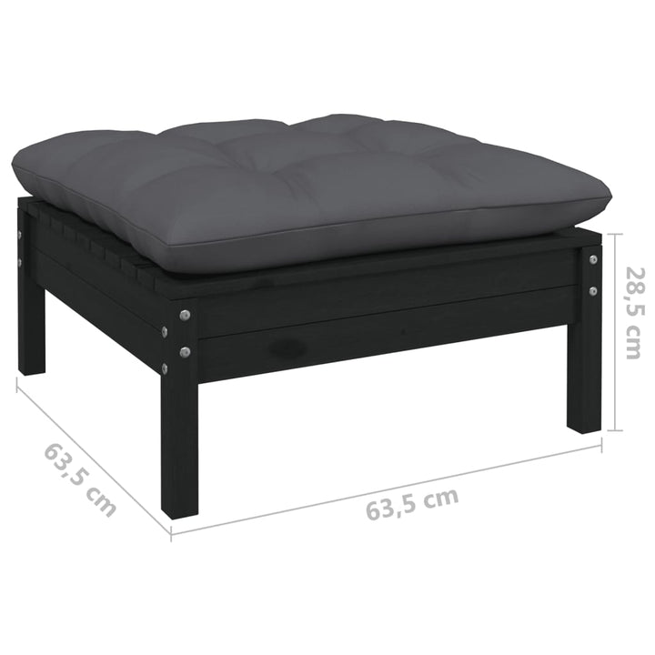 Set Mobilier Grădină Cu Perne, 3 Piese, , Lemn Masiv Pin