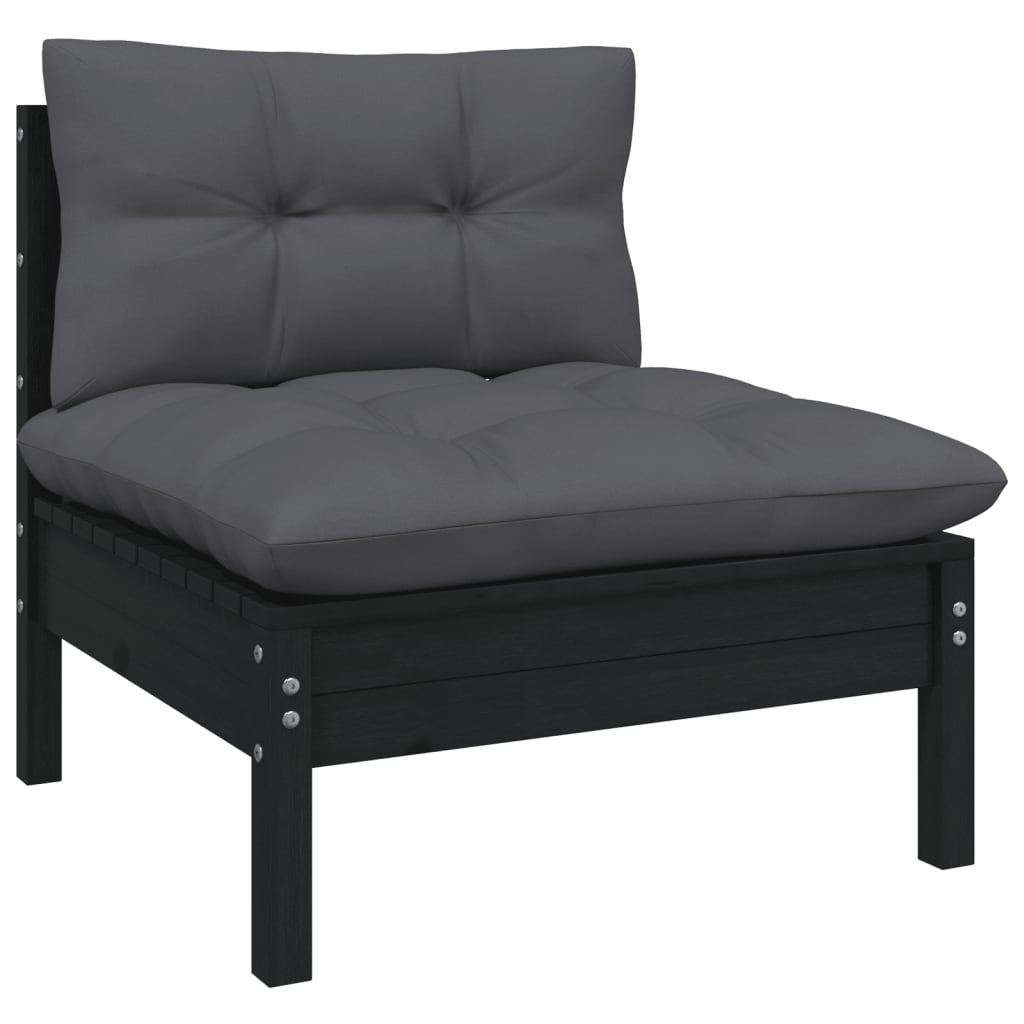 Set Mobilier Grădină Cu Perne, 3 Piese, , Lemn Masiv Pin