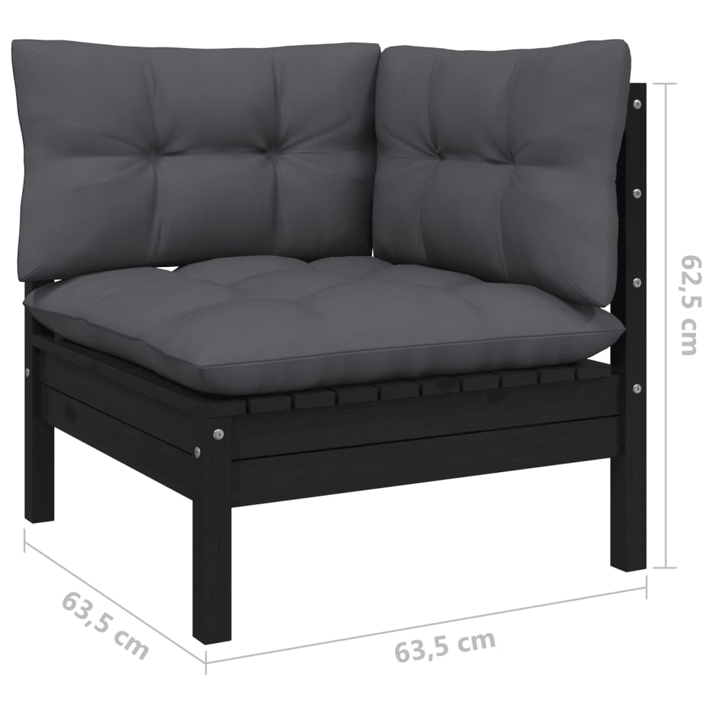 Set Mobilier Grădină Cu Perne, 3 Piese, , Lemn Masiv Pin