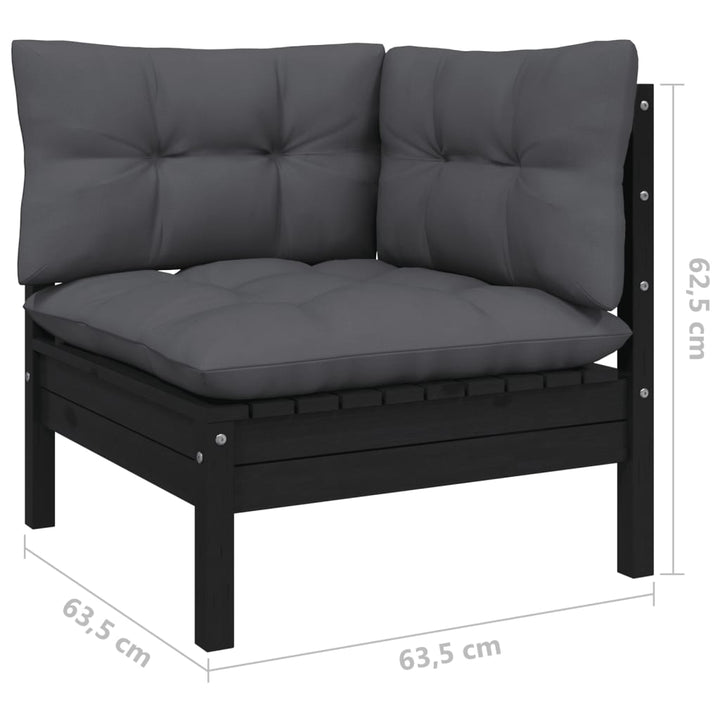 Set Mobilier Grădină Cu Perne, 3 Piese, , Lemn Masiv Pin