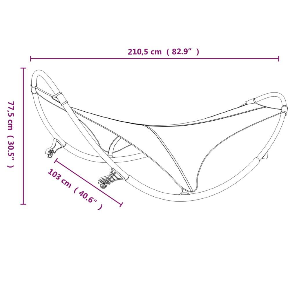 Șezlong Balansoar Cu Roți Din Oțel Și Material Textil ,