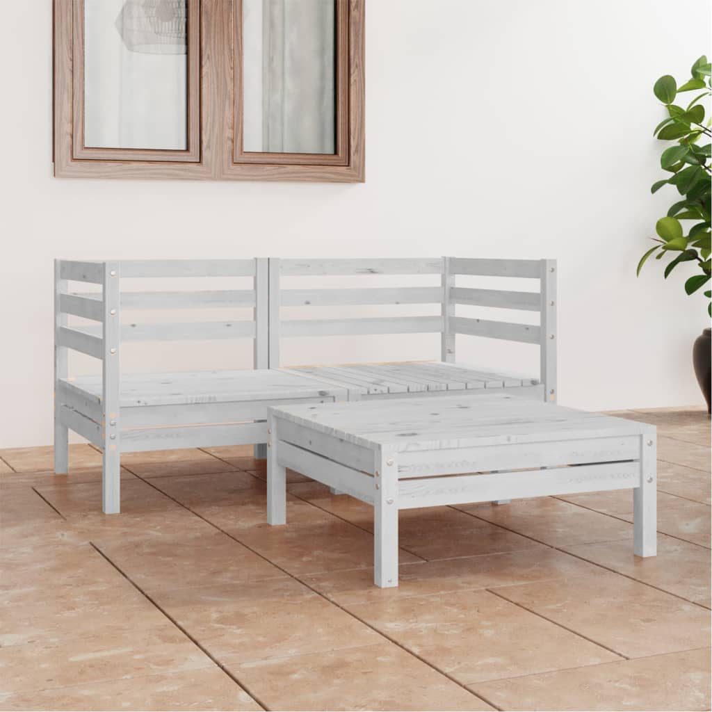 Set Mobilier De Grădină, 3 Piese, , Lemn Masiv De Pin