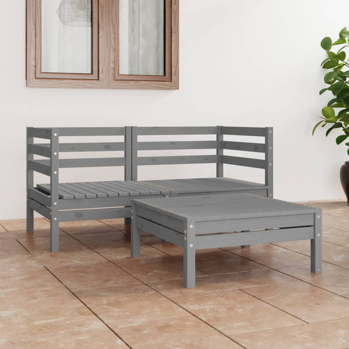 Set Mobilier De Grădină, 3 Piese, , Lemn Masiv De Pin