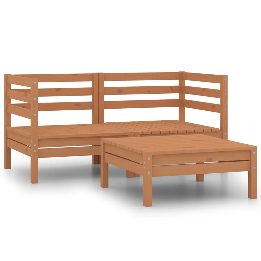 Set Mobilier De Grădină, 3 Piese, , Lemn Masiv De Pin