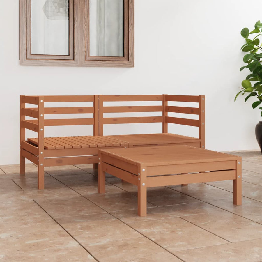Set Mobilier De Grădină, 3 Piese, , Lemn Masiv De Pin