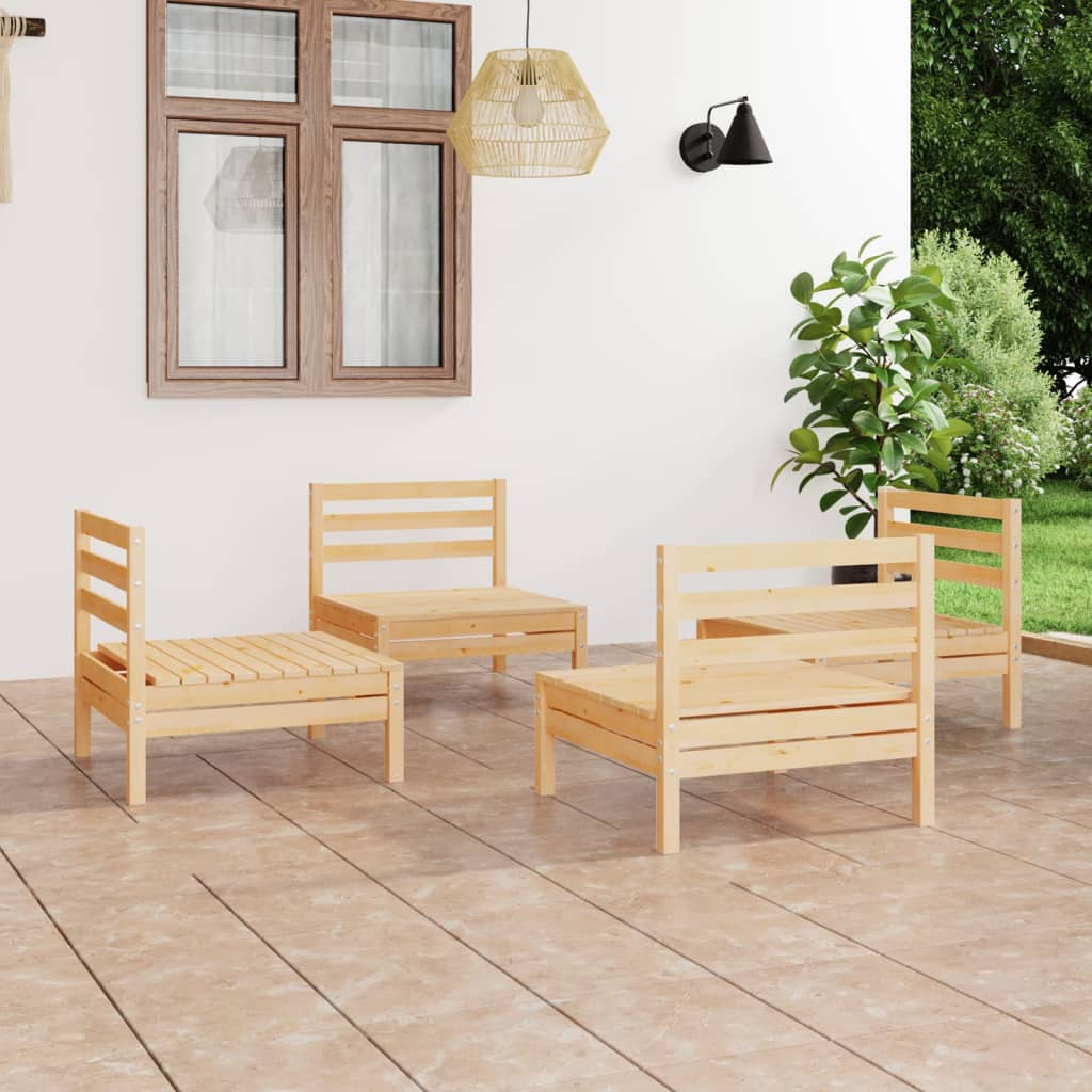 Set Mobilier De Grădină, 4 Piese, , Lemn Masiv De Pin
